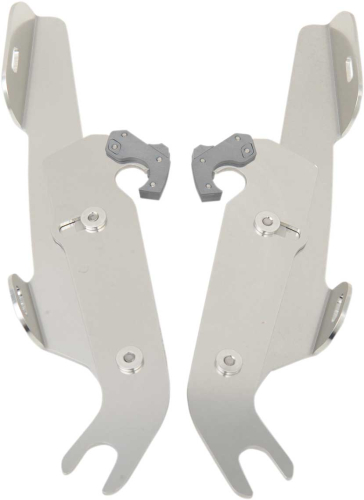 Memphis Shades - Memphis Shades Plates-Only Kit for Changing Sportshield to Fats/Slim or Batwing Fairing - Polished - MEM8871