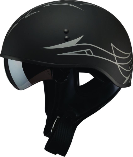 G-Max - G-Max GM65 PIN Helmet - G1658073 - Flat Black/Silver - X-Small