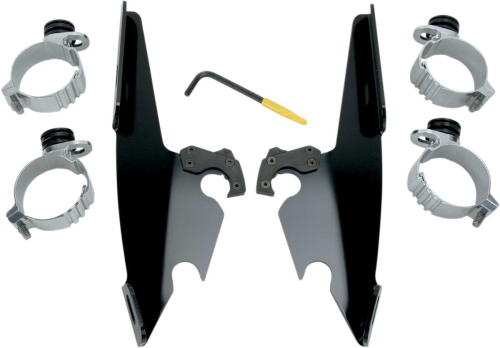 Memphis Shades - Memphis Shades Trigger-Lock Mount Kit for Batwing Fairing and Fats/Slim Windshields - Black - MEB8976