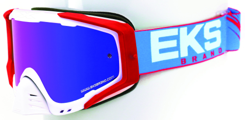 EKS Brand - EKS Brand Go-X EKS-S Goggles - 06750150 - Red/White/Blue / Mirror Blue Lens - OSFM