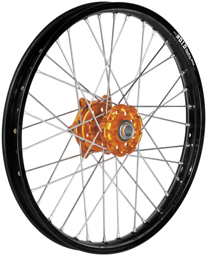 Dubya - Dubya MX Front Wheel with Excel A-60 Rim - 1.60x21 - Orange Hub/Black Rim - 56-3132OB-A60