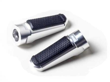 PUIG - PUIG Hi-Tech Footpegs - Racing/Rubber - Silver - 7318P
