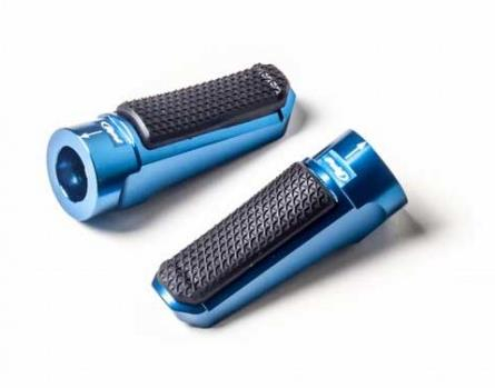 PUIG - PUIG Hi-Tech Footpegs - Racing/Rubber - Blue - 7318A