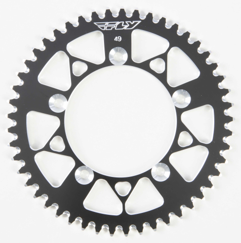 Fly Racing - Fly Racing Aluminum Rear Sprocket - Black - 49T - 313-49 BLK