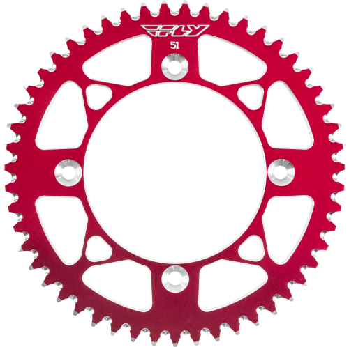 Fly Racing - Fly Racing Aluminum Rear Sprocket - Red - 51T - 201-51 RED