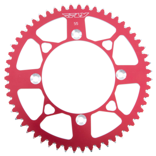 Fly Racing - Fly Racing Aluminum Rear Sprocket - Red - 55T - 201-55 RED