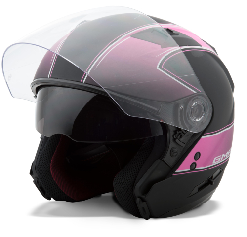 G-Max - G-Max OF77 Classic Helmet - G3771414 TC-14F - Flat Black/Pink - Small