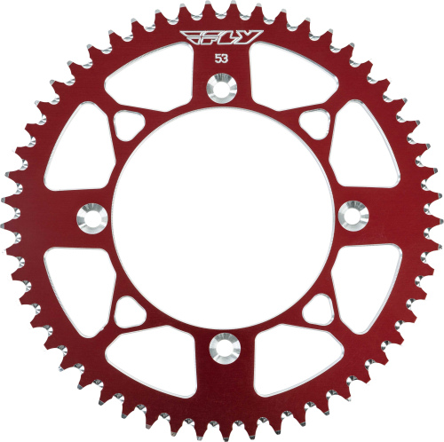 Fly Racing - Fly Racing Aluminum Rear Sprocket - Red - 53T - 201-53 RED