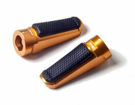 PUIG - PUIG Hi-Tech Footpegs - Racing/Rubber - Gold - 7318O