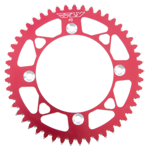 Fly Racing - Fly Racing Aluminum Rear Sprocket - Red - 49T - 201-49 RED