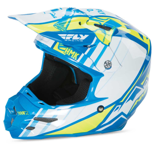 Fly Racing - Fly Racing F2 Carbon Pro Cross Helmet - 73-4928S - Blue/Hi-Vis - Small