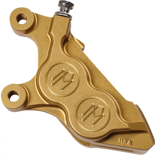Performance Machine - Performance Machine Four-Piston Front Left Brake Caliper for 300MM Rotor - Gold Ops - 0052-2425-SMG