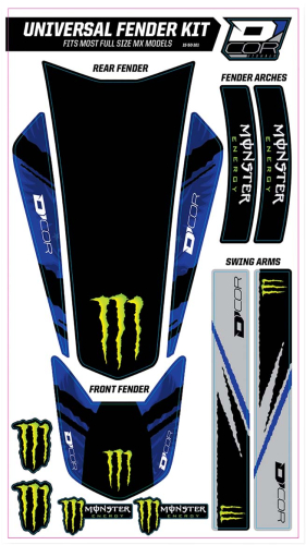 DCOR - DCOR Universal Fender Trim Decals - Monster - Blue - 15-50-101