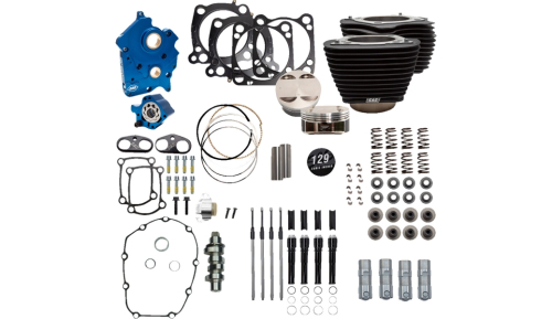 S&S Cycle - S&S Cycle 129in. Power Package Engine Performance Kit - Wrinkle Black - 310-1226