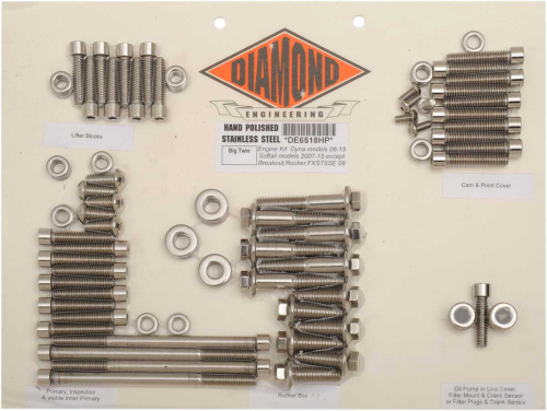 Diamond Engineering - Diamond Engineering OEM-Style Polished Stainless Engine Kit - DE6518H