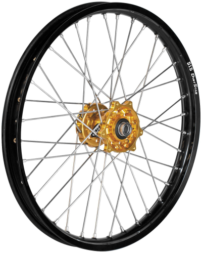 Dubya - Dubya MX Rear Wheel with Excel Takasago Rim - 1.60x12 - Gold Hub/Black Rim - 56-1133GB
