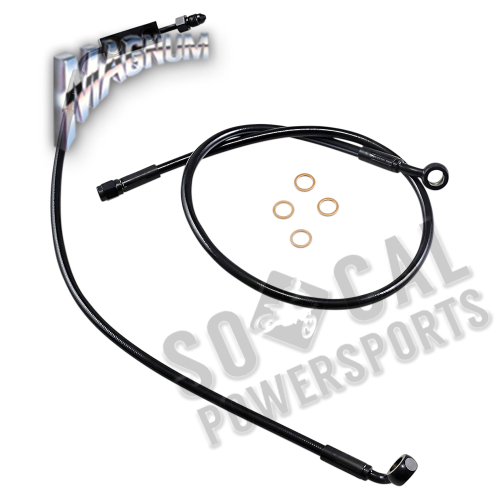 Magnum - Magnum Black Coated XR Stainless Lower Front Brakeline Kit with Black Fittings - 27in. Total Length - SBB1325-27