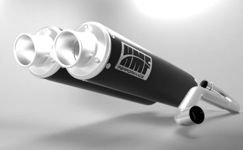 HMF Engineering - HMF Engineering Performance Series Dual Full System Exhaust - Center Mount - Black - Turn Down Brushed - 035396636171