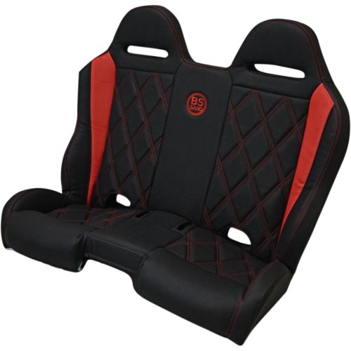 BS Sand - BS Sand Performance Front/Rear Bench Seat - Diamond - Black/Red - PEBERDBDR