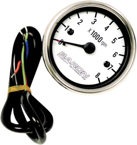 Baron Custom Accessories - Baron Custom Accessories Tachometer Internals - White Face - BA-07-670T