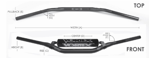 Vortex - Vortex 1 1/8in. V3 OS Handebars - SX - HB967K