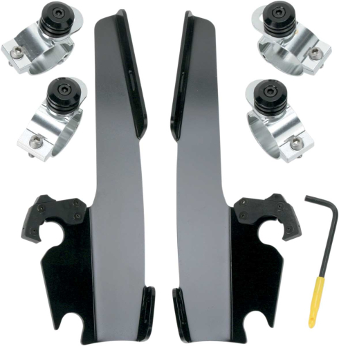 Memphis Shades - Memphis Shades Trigger-Lock Mount Kit for Batwing Fairing and Fats/Slim Windshields - Black - MEB8967