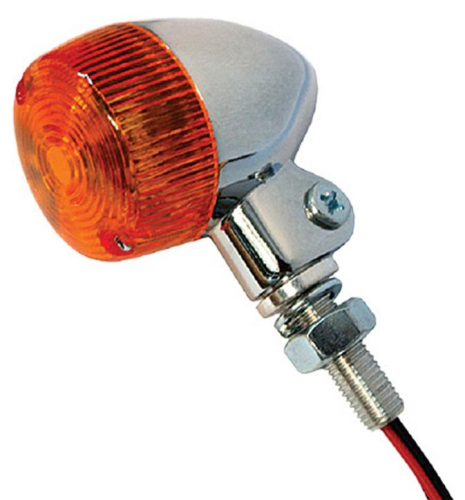 K&S Technologies - K&S Technologies Chrome Aluminum Marker Lights - Round #1 - Amber Lens - 25-8323CM