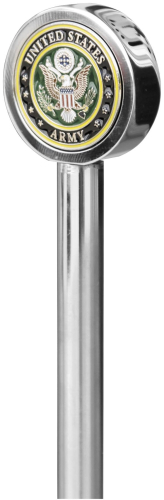 Pro Pad - Pro Pad 9in. Stainless Steel Flag Pole with Topper - Army Crest - POLE9-ARM-C