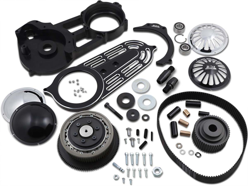 Belt Drives Ltd - Belt Drives Ltd 2in. Belt Drive Kit with Changeable Domes - Black - EVO-14B-2B