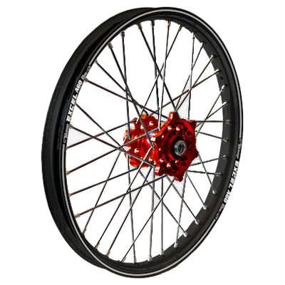 Dubya - Dubya MX Front Wheel with Excel Takasago Rim - 1.60x21 - Red Hub/Black Rim - 56-3171RB
