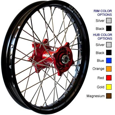 Dubya - Dubya MX Rear Wheel with DID DirtStar Rim - 2.15x18 - Orange Hub/Black Rim - 56-4061OB