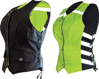 Missing Link - Missing Link G2 D.O.C. Reversible Womens Safety Vest - G2RVWGM - Black/Hi-Viz Green - Medium