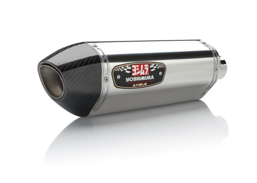 Yoshimura - Yoshimura R-77 Signature Series Dual Slip-Ons - Stainless Steel Mufflers - Carbon Fiber End Caps - 11210E0520