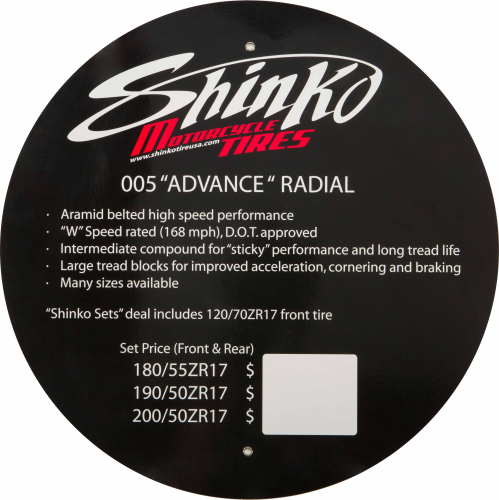 Shinko - Shinko Tire Display Sign - 005 Advance - 005 ADVANCE INSERT