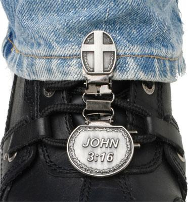 Ryder Clips - Ryder Clips Laced Boots Two Clip Version - John 3:16 - CNL-FC