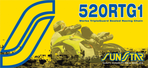 Sunstar - Sunstar 520RTG1 Works Tripleguard Sealed Motorcycle Chain - 116 Links - SS520RTG1-116