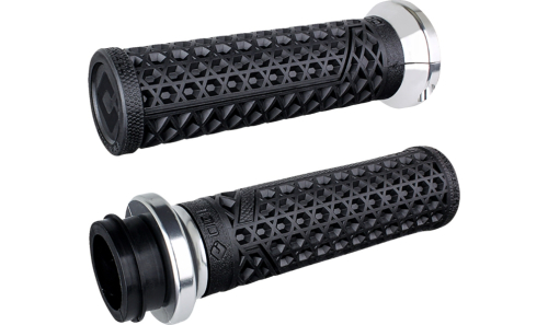 ODI - ODI Vans V-Twin TBW Lock-On Grips - Black/Silver - V31VITWB-S