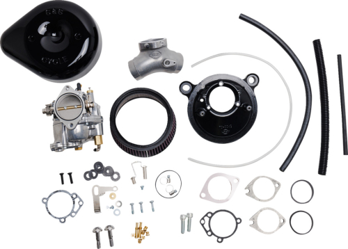 S&S Cycle - S&S Cycle Super E Carburetor Kit w/Chrome Slasher Teardrop Air Cleaner Cover - 110-0147