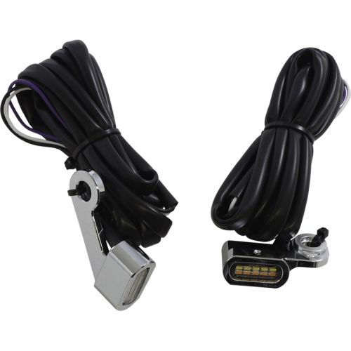 Drag Specialties - Drag Specialties LED Handlebar Marker Lights - Chrome - Clear Lens - 2040-2786