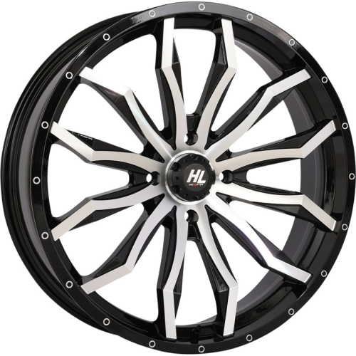High Lifter Products - High Lifter Products HL21 Front/Rear Wheel - 20x7 - 4+3 Offset - 5/4.5 - Gloss Black/Machined - 22HL21-1145