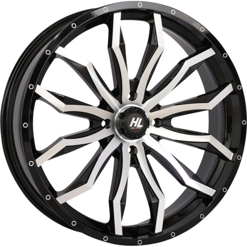 High Lifter Products - High Lifter Products HL21 Front/Rear Wheel - 22x7 - 4+3 Offset - 4/156 - Gloss Black/Machined - 22HL21-1156
