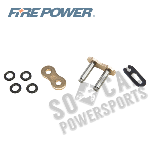 Fire Power - Fire Power Clip Master Link for 530 X-Ring Heavy Duty Chain - Gold - 530FPX-SKJ/G