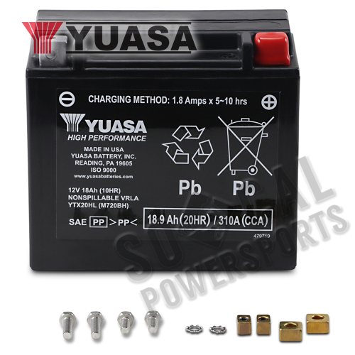 Yuasa - Yuasa Factory Activated Maintenance Free Battery - YTX20HL - YUAM720BH