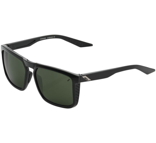 100% - 100% Renshaw Sunglasses - 60021-00000 - Soft Tact Gloss Black / Gray/Green Lens - OSFM