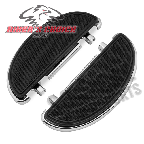 Bikers Choice - Bikers Choice Half-Moon Floorboards - Chrome - 480624