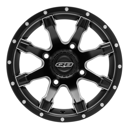 QuadBoss - QuadBoss Grinder Wheel - 14x7 - 5+2 Offset - 4/137 - Matte Black with Machined Edge - 608508