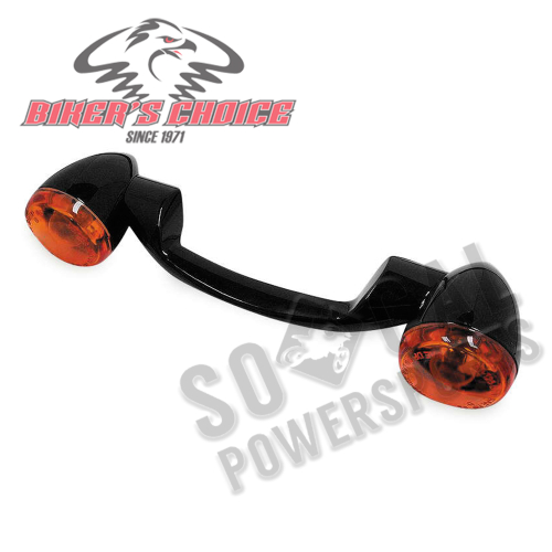 Bikers Choice - Bikers Choice Rear Turn Signals and Bar - Amber Lens - Black Finish - 491157