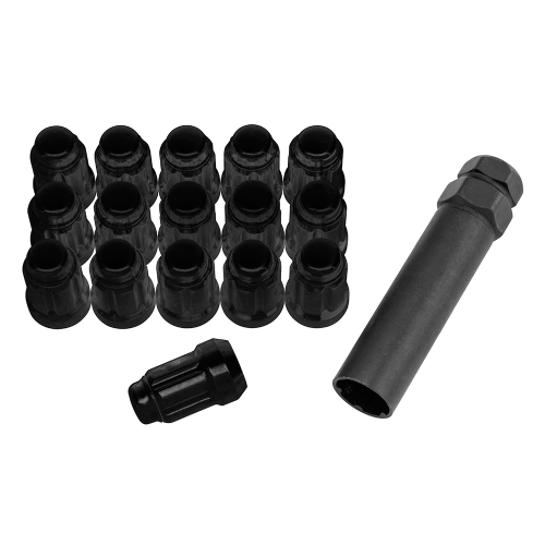 QuadBoss - QuadBoss Splined Lug Nuts - 12 x 1.25mm - 12mm Head - Black - RT-GWSPM12125-DB