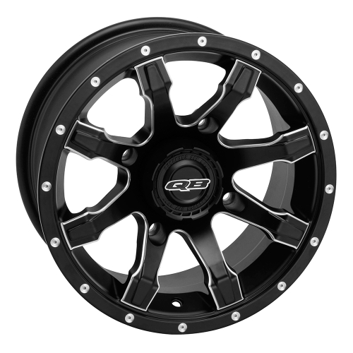 QuadBoss - QuadBoss Grinder Wheel - 12x7 - 5+2 Offset - 4/110 - Matte Black with Machined Edge - 608500