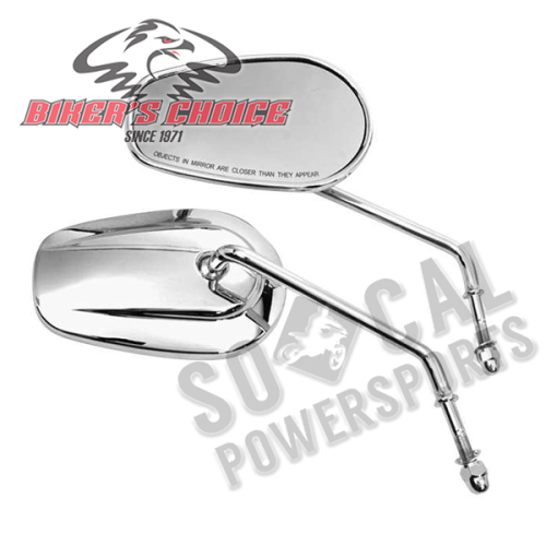 Bikers Choice - Bikers Choice Tapered Long Stem Mirror - Chrome - 482006